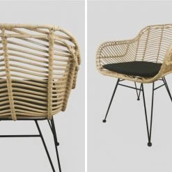 Alice's Garden 2 Fauteuils En Rotin Naturel Et Métal, Coussins Noir 4 Alice's Garden 2 Fauteuils En Rotin Naturel Et Métal, Coussins Noir -Fauteuils Shop 2 fauteuils en rotin naturel et metal coussins noir 4