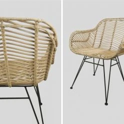 Alice's Garden 2 Fauteuils En Rotin Naturel Et Métal, Coussins Noir 5 Alice's Garden 2 Fauteuils En Rotin Naturel Et Métal, Coussins Noir -Fauteuils Shop 2 fauteuils en rotin naturel et metal coussins noir 5