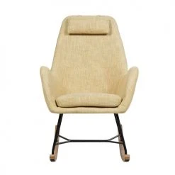 Beliani Fauteuils Chaise à Bascule Jaune -Fauteuils Shop chaise a bascule jaune 2