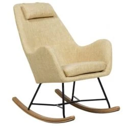 Beliani Fauteuils Chaise Ă Bascule Jaune