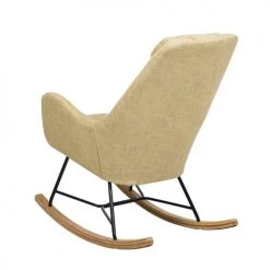 Beliani Fauteuils Chaise à Bascule Jaune -Fauteuils Shop chaise a bascule jaune 3