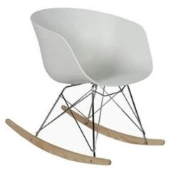 Meubles & Design Fauteuils Chaise Ă Bascule Scandinave Design Blanc