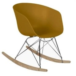 Meubles & Design Fauteuils Chaise Ă Bascule Scandinave Design Moutarde