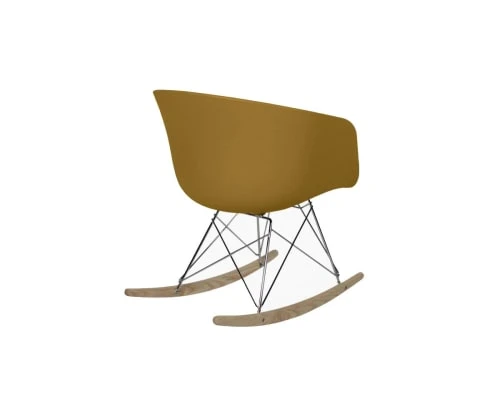 Chaise à bascule scandinave design moutarde Meubles & Design Fauteuils Chaise à Bascule Scandinave Design Moutarde -Fauteuils Shop chaise a bascule scandinave design moutarde 4