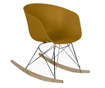 Chaise à bascule scandinave design blanc Meubles & Design Fauteuils Chaise à Bascule Scandinave Design Blanc -Fauteuils Shop chaise a bascule scandinave design moutarde