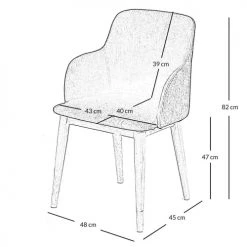 Zago Fauteuils Chaise Accoudoirs Tissu Beige Et Pieds Plaqué Chêne -Fauteuils Shop chaise accoudoirs tissu beige et pieds plaque chene 4