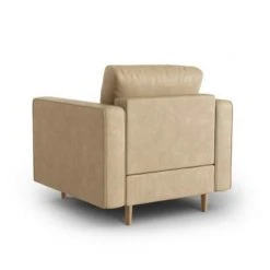 Micadoni Home Fauteuils Fauteuil 1 Place En Imitation Cuir Le Sable -Fauteuils Shop fauteuil 1 place en imitation cuir le sable 2