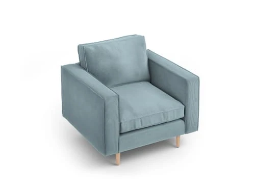 Fauteuil 1 place en tissu structuré bleu clair CXL By Christian Lacroix Fauteuils Fauteuil 1 Place En Tissu Structuré Bleu Clair -Fauteuils Shop fauteuil 1 place en tissu structure bleu clair 4