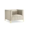 Micadoni Home Fauteuils Fauteuil 1 Place En Velours Beige