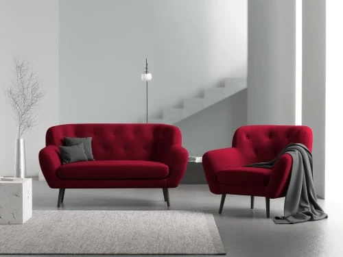 Fauteuil 1 place en velours rouge Micadoni Home Fauteuils Fauteuil 1 Place En Velours Rouge -Fauteuils Shop fauteuil 1 place en velours rouge 1