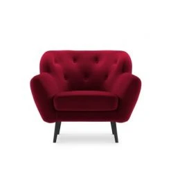 Micadoni Home Fauteuils Fauteuil 1 Place En Velours Rouge 4 Micadoni Home Fauteuils Fauteuil 1 Place En Velours Rouge -Fauteuils Shop fauteuil 1 place en velours rouge 4