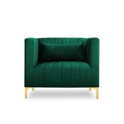 Micadoni Home Fauteuils Fauteuil 1 Place En Velours Vert Bouteille -Fauteuils Shop fauteuil 1 place en velours vert bouteille 5