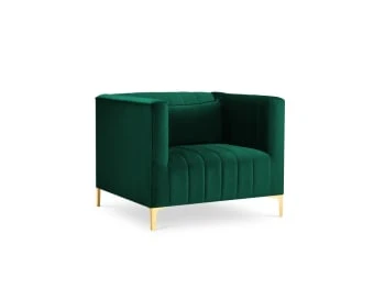 Fauteuil 1 place en velours beige Micadoni Home Fauteuils Fauteuil 1 Place En Velours Beige -Fauteuils Shop fauteuil 1 place en velours vert bouteille