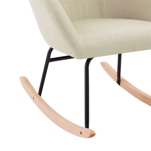 Fauteuil à bascule en tissu 1 place crème Baita Fauteuils Fauteuil à Bascule En Tissu 1 Place Crème -Fauteuils Shop fauteuil a bascule en tissu 1 place creme 3