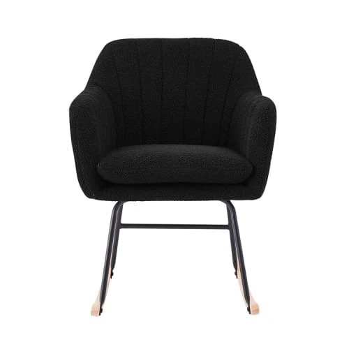 Fauteuil à bascule en tissu 1 place noir Baita Fauteuils Fauteuil à Bascule En Tissu 1 Place Noir -Fauteuils Shop fauteuil a bascule en tissu 1 place noir 2