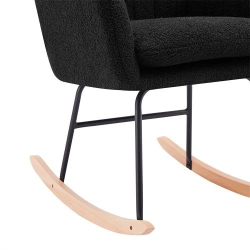 Fauteuil à bascule en tissu 1 place noir Baita Fauteuils Fauteuil à Bascule En Tissu 1 Place Noir -Fauteuils Shop fauteuil a bascule en tissu 1 place noir 3