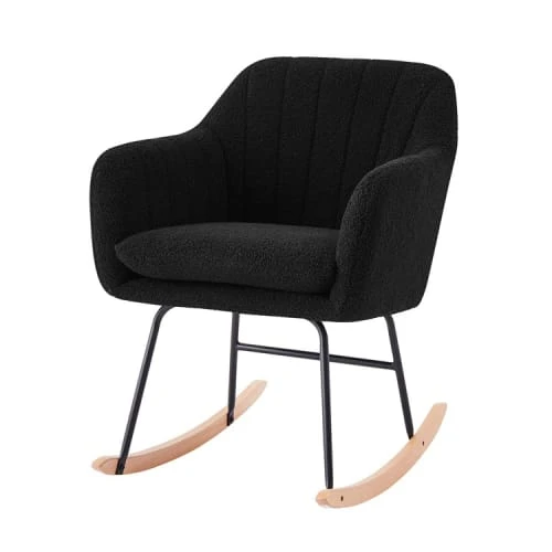 Fauteuil à bascule en tissu 1 place noir Baita Fauteuils Fauteuil à Bascule En Tissu 1 Place Noir -Fauteuils Shop fauteuil a bascule en tissu 1 place noir