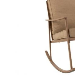 Jolipa Fauteuils Fauteuil à Bascule Métal Bois Foncé/beige -Fauteuils Shop fauteuil a bascule metal bois fonce beige 5
