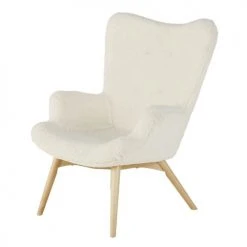 Maisons Du Monde Fauteuils Fauteuil à Bouclettes Blanches