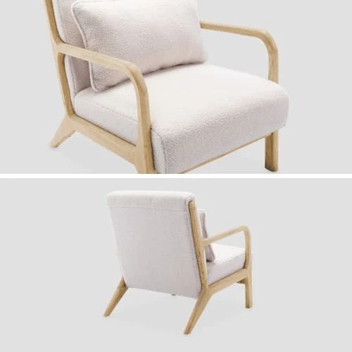 Fauteuil à bouclettes blanches en bois et tissu Alice's Garden Fauteuils Fauteuil à Bouclettes Blanches En Bois Et Tissu -Fauteuils Shop fauteuil a bouclettes blanches en bois et tissu 5