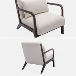 Alice's Garden Fauteuils Fauteuil à Bouclettes , Pieds Bois D'hévéa Teinté Wengé -Fauteuils Shop fauteuil a bouclettes pieds bois d hevea teinte wenge 4