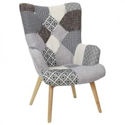 The Home Deco Factory Fauteuils Fauteuil Assise En Tissu Patchwork
