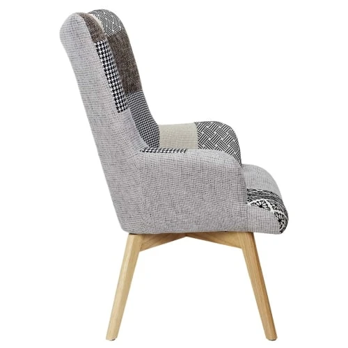 Fauteuil assise en tissu patchwork The Home Deco Factory Fauteuils Fauteuil Assise En Tissu Patchwork -Fauteuils Shop fauteuil assise en tissu patchwork 3