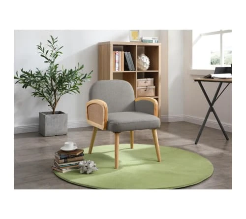 Fauteuil assise polyester gris pieds bois ATHM DESIGN Fauteuils Fauteuil Assise Polyester Gris Pieds Bois -Fauteuils Shop fauteuil assise polyester gris pieds bois 1