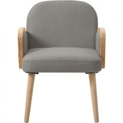 ATHM DESIGN Fauteuils Fauteuil Assise Polyester Gris Pieds Bois 2 ATHM DESIGN Fauteuils Fauteuil Assise Polyester Gris Pieds Bois -Fauteuils Shop fauteuil assise polyester gris pieds bois 2