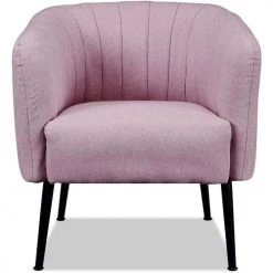 ATHM DESIGN Fauteuils Fauteuil Assise Polyester Rose Pieds Métal -Fauteuils Shop fauteuil assise polyester rose pieds metal 2