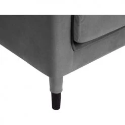 ATHM DESIGN Fauteuils Fauteuil Assise Velours Gris Pieds Bois -Fauteuils Shop fauteuil assise velours gris pieds bois 2