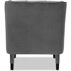 ATHM DESIGN Fauteuils Fauteuil Assise Velours Gris Pieds Bois -Fauteuils Shop fauteuil assise velours gris pieds bois 3