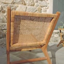 Casatera Fauteuils Fauteuil Bas Lounge Teck Et Rotin Bois Clair -Fauteuils Shop fauteuil bas lounge teck et rotin bois clair 4