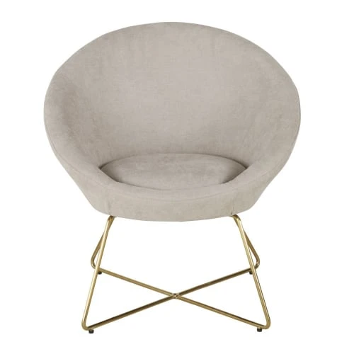 Fauteuil beige et pieds en métal doré Maisons Du Monde Fauteuils Fauteuil Beige Et Pieds En Métal Doré -Fauteuils Shop fauteuil beige et pieds en metal dore 1000 10 10 216080 2