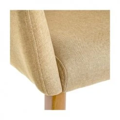 Wadiga Fauteuils Fauteuil Beige Et Pieds Métal Couleur Bois - 60x58x77cm -Fauteuils Shop fauteuil beige et pieds metal couleur bois 60x58x77cm 2