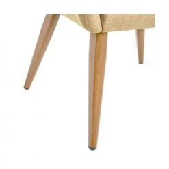 Wadiga Fauteuils Fauteuil Beige Et Pieds Métal Couleur Bois - 60x58x77cm -Fauteuils Shop fauteuil beige et pieds metal couleur bois 60x58x77cm 5