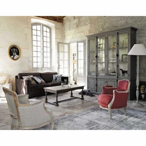 Fauteuil bergère en lin pieds en manguier blanchi Maisons Du Monde Fauteuils Fauteuil Bergère En Lin Pieds En Manguier Blanchi -Fauteuils Shop fauteuil bergere en lin pieds en manguier blanchi 1000 10 33 130536 5