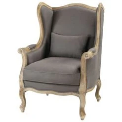 Maisons Du Monde Fauteuils Fauteuil Bergère En Lin Taupe Grisé -Fauteuils Shop fauteuil bergere en lin taupe grise manoir 1000 0 7 123335 1
