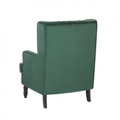 Beliani Fauteuils Fauteuil Bergère En Velours Vert Avec Repose-pieds Assorti -Fauteuils Shop fauteuil bergere en velours vert avec repose pieds assorti 4