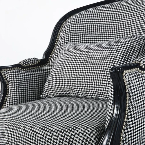 Fauteuil bergère imprimé pied de poule noir et blanc Maisons Du Monde Fauteuils Fauteuil Bergère Imprimé Pied De Poule Noir Et Blanc -Fauteuils Shop fauteuil bergere imprime pied de poule noir et blanc 1000 2 20 210309 4