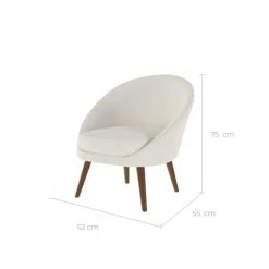 Rendez Vous Déco Fauteuils Fauteuil Blanc Effet Laine Bouclette -Fauteuils Shop fauteuil blanc effet laine bouclette 8