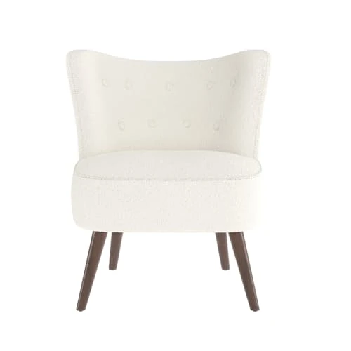 Fauteuil blanc effet laine bouclette et pieds en bois d'hévéa Rendez Vous Déco Fauteuils Fauteuil Blanc Effet Laine Bouclette Et Pieds En Bois D'hévéa -Fauteuils Shop fauteuil blanc effet laine bouclette et pieds en bois d hevea 4