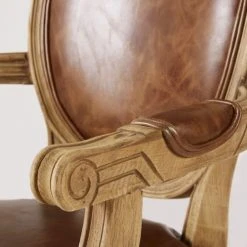 Maisons Du Monde Fauteuils Fauteuil Cabriolet En Cuir Marron Effet Vieilli -Fauteuils Shop fauteuil cabriolet en cuir marron effet vieilli 1000 1 7 199513 4