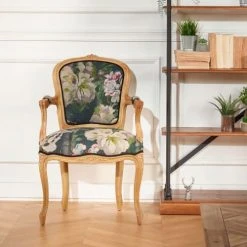 Robin Des Bois Fauteuils Fauteuil Cabriolet Lin Imprimé Fleuri -Fauteuils Shop fauteuil cabriolet lin imprime fleuri 4