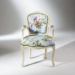 Robin Des Bois Fauteuils Fauteuil Cabriolet Patine Ivoire Et Tissu Lin Fleuri -Fauteuils Shop fauteuil cabriolet patine ivoire et tissu lin fleuri 2