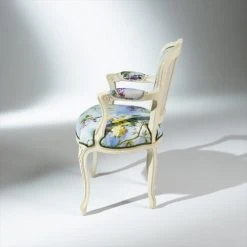 Robin Des Bois Fauteuils Fauteuil Cabriolet Patine Ivoire Et Tissu Lin Fleuri -Fauteuils Shop fauteuil cabriolet patine ivoire et tissu lin fleuri 5