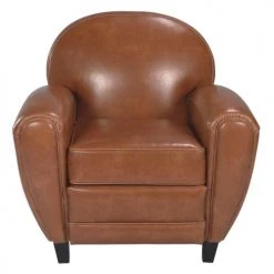 Rendez Vous Déco Fauteuils Fauteuil Camel En Croute De Cuir Enduite