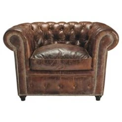 Maisons Du Monde Fauteuils Fauteuil Capitonné En Cuir Noir 5 Maisons Du Monde Fauteuils Fauteuil Capitonné En Cuir Noir -Fauteuils Shop fauteuil capitonne en cuir marron chesterfield 1000 9 25 50140319 13