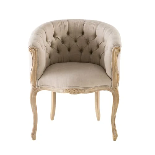 Fauteuil capitonné en lin Maisons Du Monde Assises Fauteuil Capitonné En Lin -Fauteuils Shop fauteuil capitonne en lin 1000 10 28 175467 2