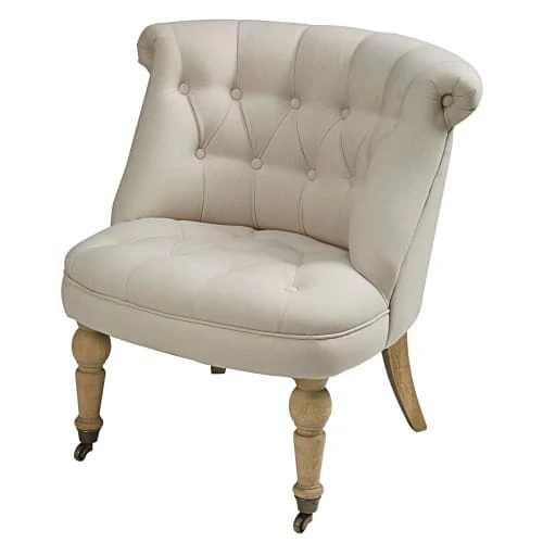 Fauteuil capitonné en lin beige ficelle Maisons Du Monde Fauteuils Fauteuil Capitonné En Lin Beige Ficelle -Fauteuils Shop fauteuil capitonne en lin beige ficelle 1000 6 36 219714 2